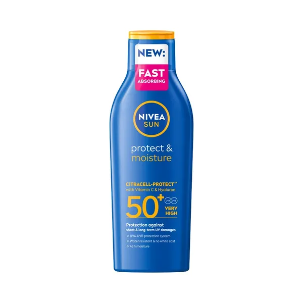 Päevituspiim Protect&Moisture SPF50+, NIVEA SUN, 200 ml