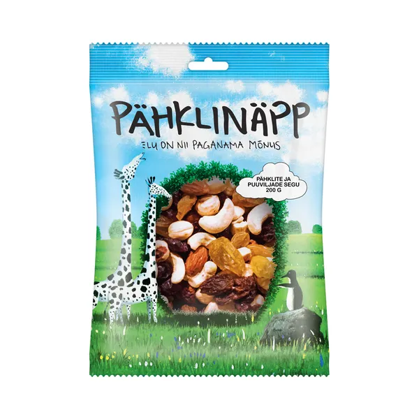 Pähklite ja puuviljade segu, PÄHKLINÄPP, 200 g
