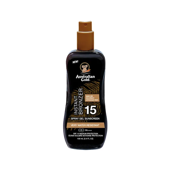 Päikesekaitsega spreigeel SPF 15 pruunistajatega, AUSTRALIAN GOLD, 100 ml