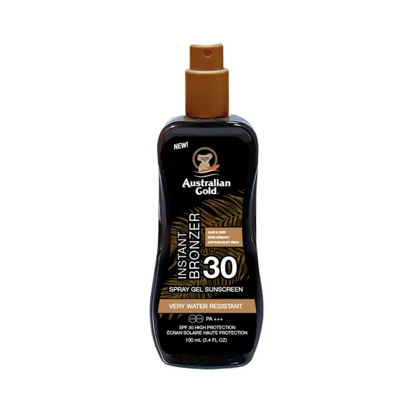 Päikesekaitsega spreigeel SPF 30 pruunistajatega, AUSTRALIAN GOLD, 100 ml
