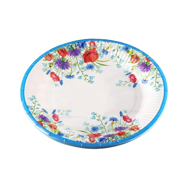 Papptaldrikud suvelilled 23cm, SMILE, 10 tk