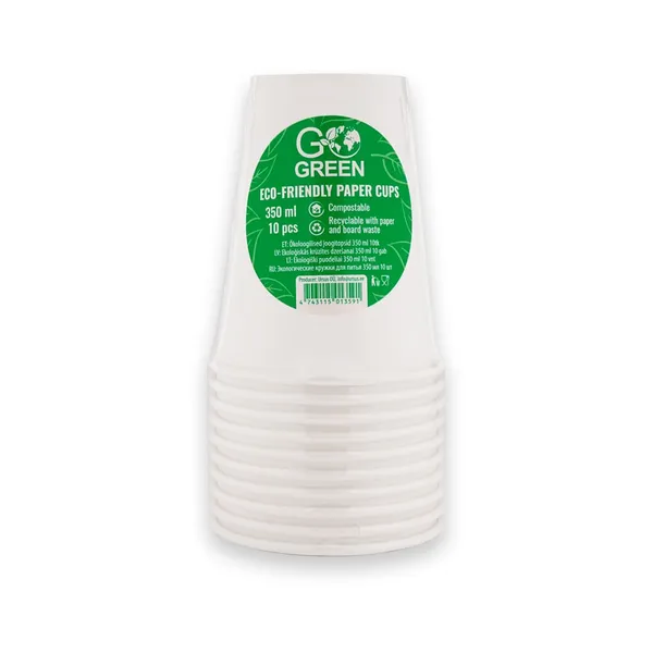 Papptopsid ökoloogilised 350ml, GO GREEN, 10 tk