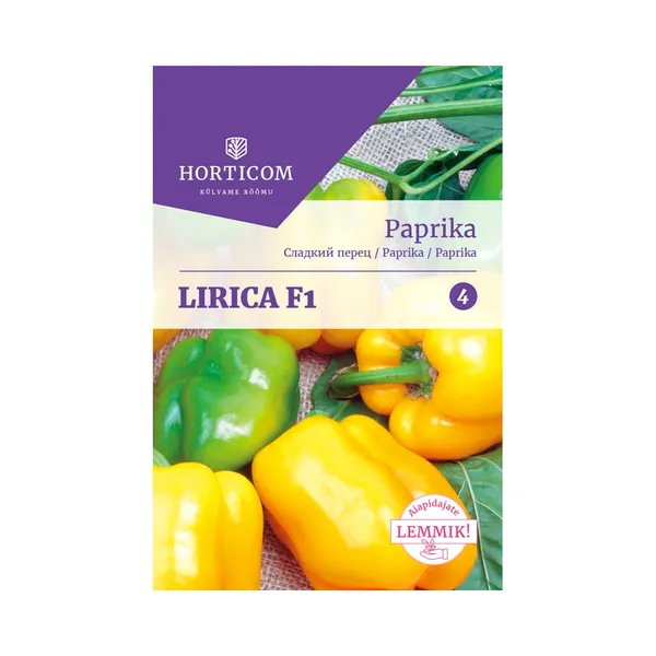 Paprika Lirica F1 (kollane) 5 seemet, HORTICOM, 1 tk