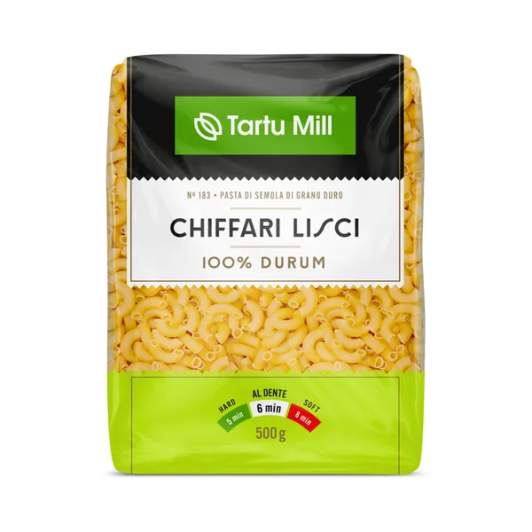 Pasta durum Chiffari Lisci, TARTU MILL, 500 g