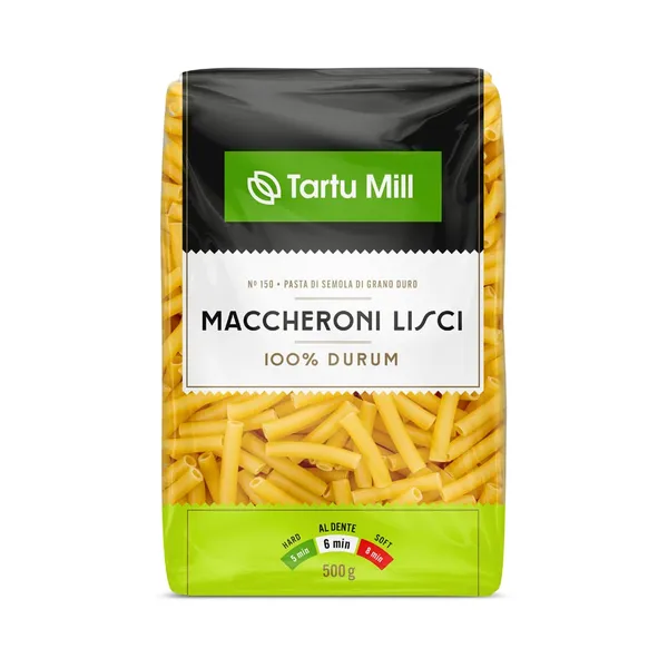 Pasta durum Maccheroni Lisci, TARTU MILL, 500 g