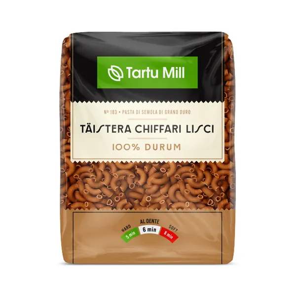 Pasta täistera Chiffari Lisci, TARTU MILL, 500 g