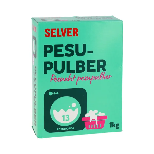 Pesupulber valgele ja värvilisele pesule, SELVER, 1 kg