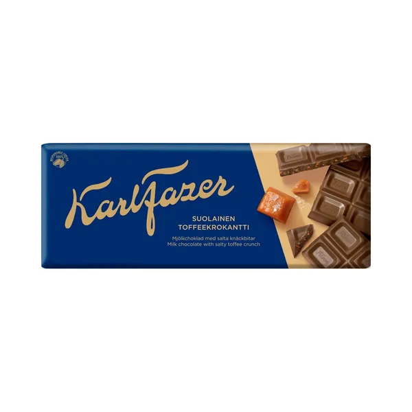 Piimašokolaad soolase karamelli tükkidega, KARL FAZER, 180 g