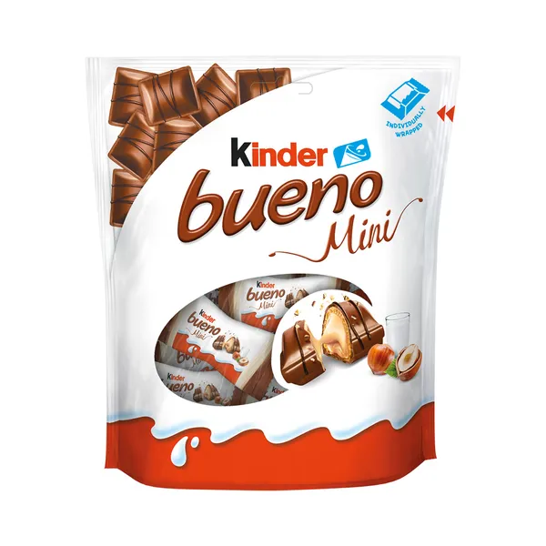 Piimašokolaadivahvel piima-pähklitäidisega, KINDER, 108 g