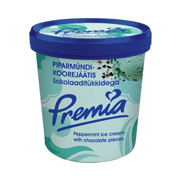 Piparmündi-koorejäätis šokolaaditükkidega, VAU, 245 g