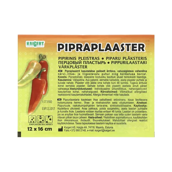 Pipraplaaster, KAIGERT, 1 tk