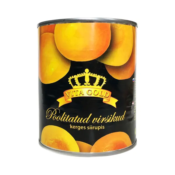 Poolikud virsikud 840 g, VITAGOLD, 480 g neto