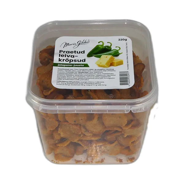 Praetud leivakrõpsud jalapeno-juustu, MARIS GILDEN, 220g