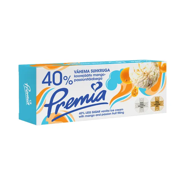 Premia -40% koorejäätis mango-passionviljalisandiga, PREMIA, 480 g