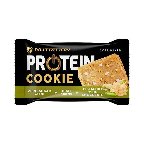 Proteiiniküpsis pistaatsia ja valge šokolaadiga, GO ON, 50 g