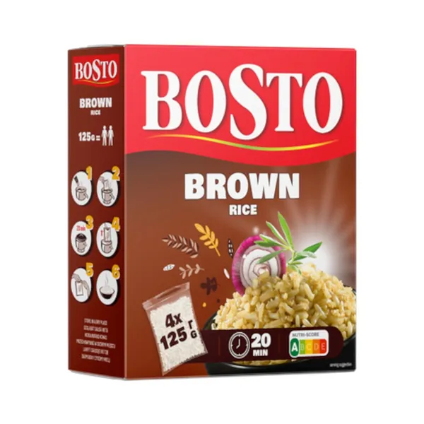 Pruun riis Bosto 4x125g