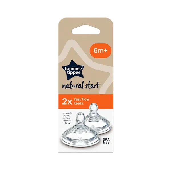 Pudelilutid Natural Start kiire voolavusega, TOMMEE TIPPEE, 2 tk