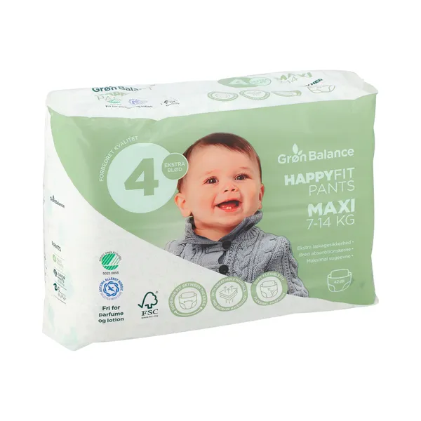 Püksmähkmed maxi suurus 4, 7-14kg, GRØN BALANCE, 42 tk