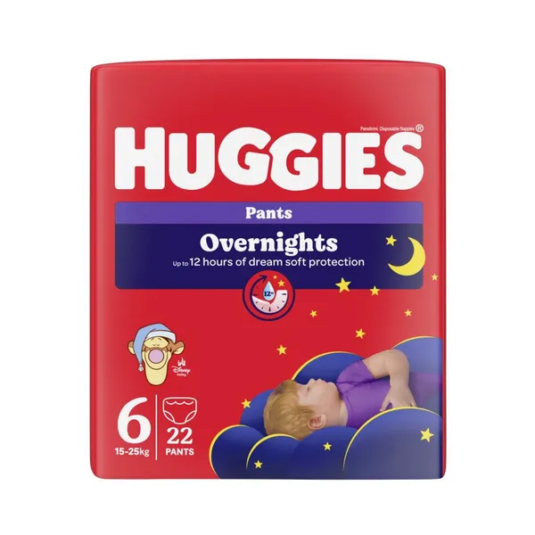 Püksmähkmed Overnights 6 15-25kg, HUGGIES, 22 tk
