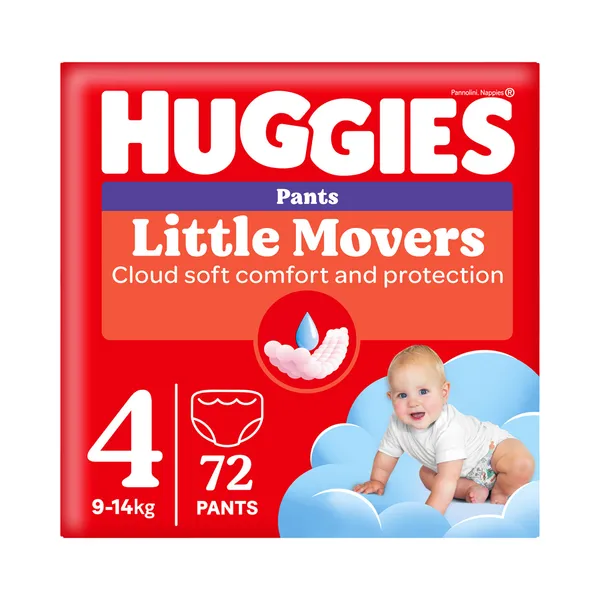 Püksmähkmed Pants Little Movers 4 Box Boy, HUGGIES, 9-14kg/72 tk