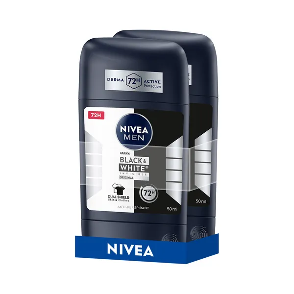 Pulkdeo Men Black&White Original 2-pakk, NIVEA MEN, 100ml