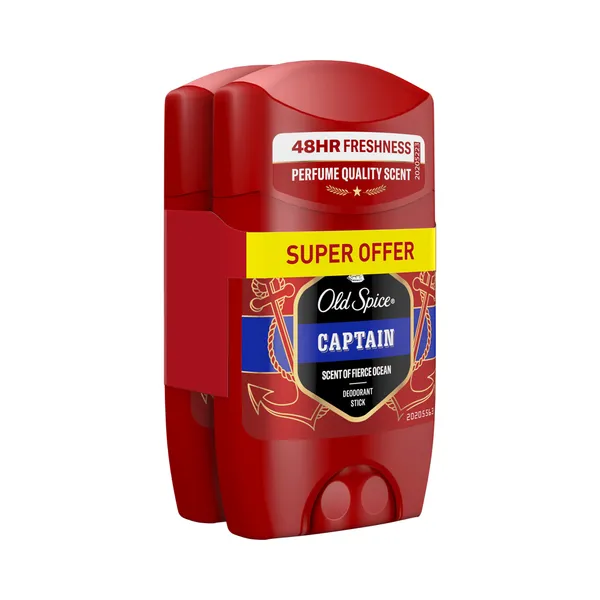 Pulkdeodorant Captain 2*50ml, OLD SPICE, 2x50ml