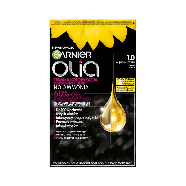 Püsivärv Olia 1.0 Night Black, GARNIER, 1tk