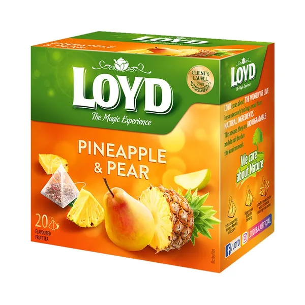 Marjatee LOYD ananassi- ja pirnimaitseline 20x 2g püramiid kotis