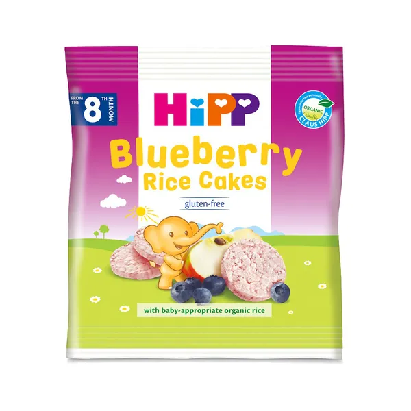 Riisivahvlid mustikaga 8+ öko, HIPP, 30 g