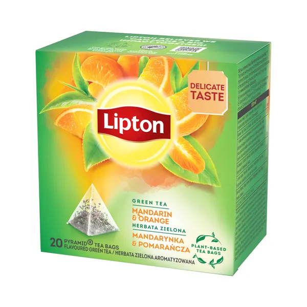 Roheline tee mandarini/apelsini püramiid kotis 20pk, LIPTON, 36 g
