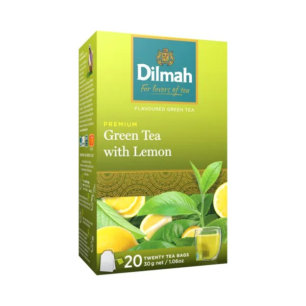 Roheline tee sidrunimaitseline niidiga kotis 20pk, DILMAH, 30g