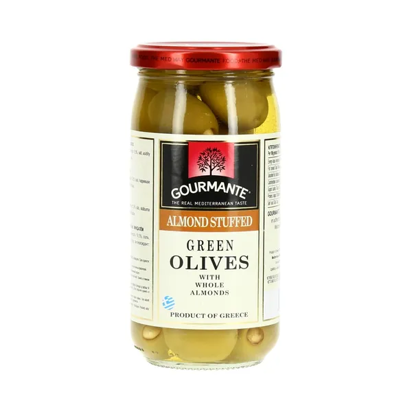 Rohelised oliivid mandlitega, GOURMANTE, 360 g
