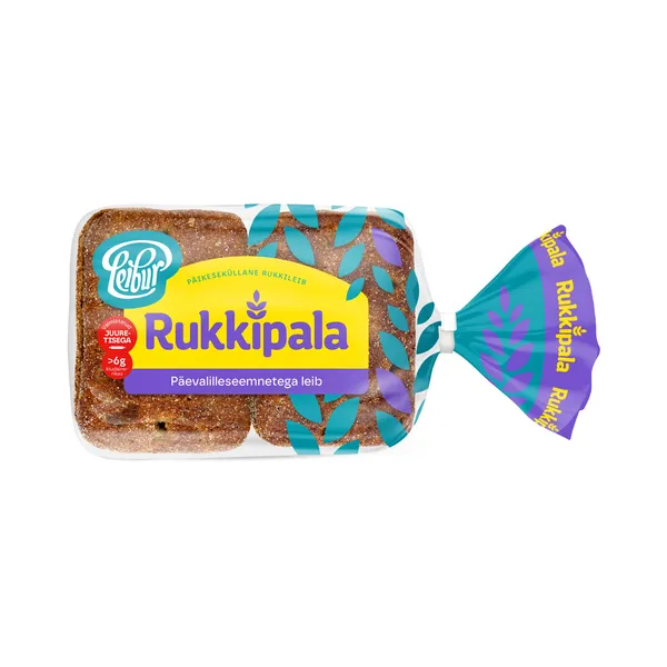 Rukkipala päevalilleseemnetega 6 tk, LEIBUR, 360 g