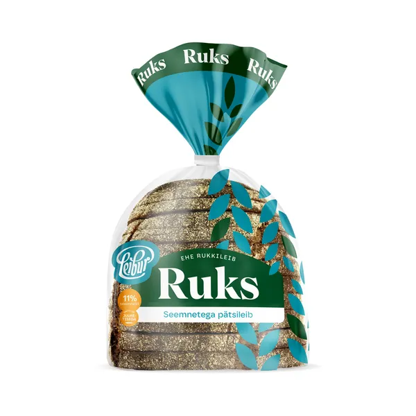 Ruks seemneleib 10% seemneid, LEIBUR, 390 g