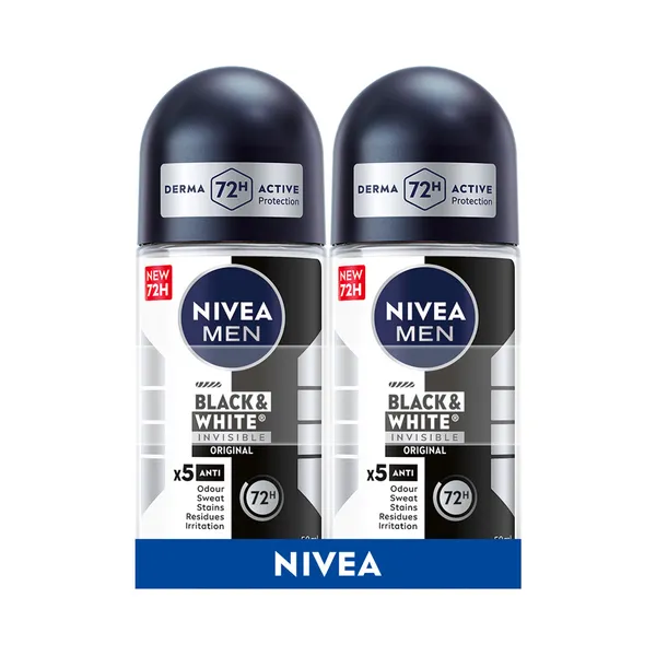 Rulldeo Men Black&White Original 2-pakk, NIVEA MEN, 100ml