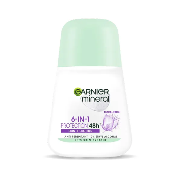 Rulldeodorant Protection 6 Floral Fresh naistele, GARNIER, 50 ml