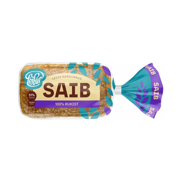 Saib 100% rukkijahust, LEIBUR, 370 g