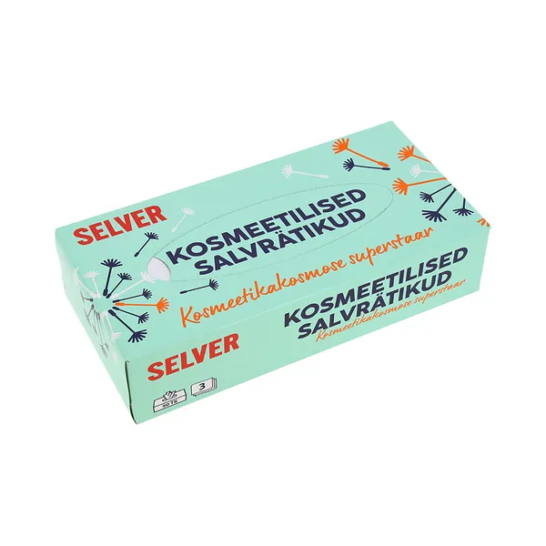 Salvrätikud karbis, 3- kihiline, SELVER, 90tk