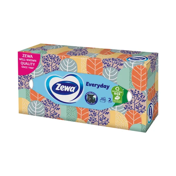Salvrätikud karbis Everyday, 2-kihiline, ZEWA, 100 tk/pk