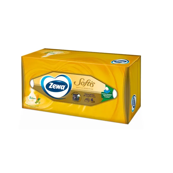 Salvrätikud karbis Softis Soft & Sensitive, 4-kihiline, ZEWA, 80 tk