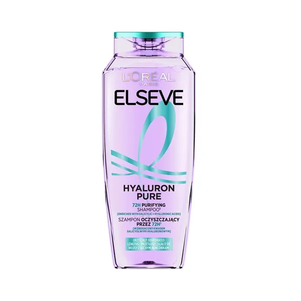 Šampoon Elseve Hyaluron Pure rasustele juurtele ja kuivadele otstele, L'OREAL PARIS, 250ml