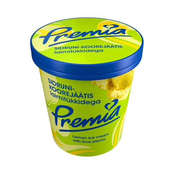 Sidrunimaitseline koorejäätis laimitükkidega, PREMIA, 240 g
