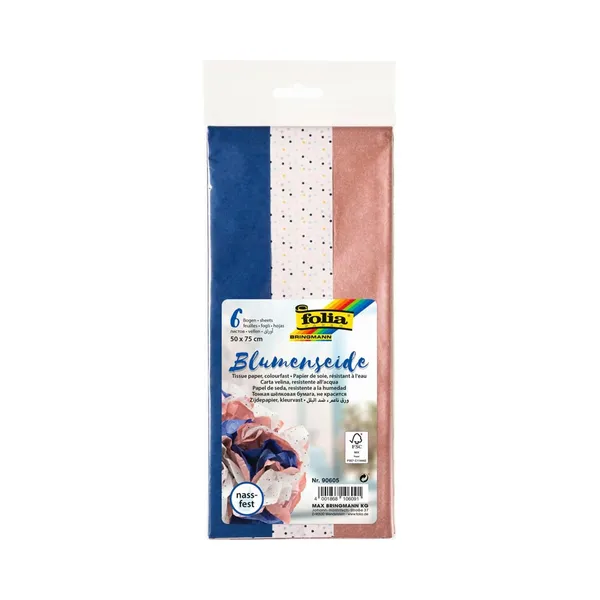 Siidipaber värvid assortii 3 lehte, FOLIA, 1 pakk