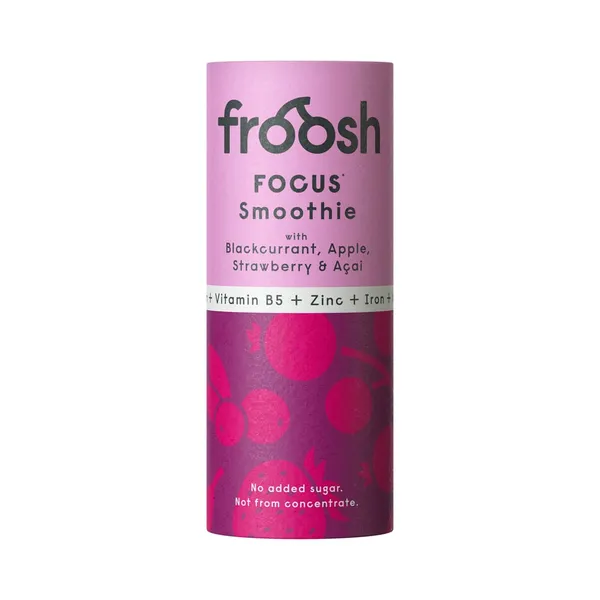 Smuuti "Focus" mustsõstra, maasika ja acai, FROOSH, 235 ml