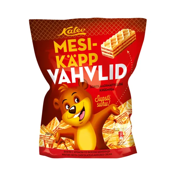 Šokolaadimaitselise kreemiga vahvlid, KALEV, 250 g