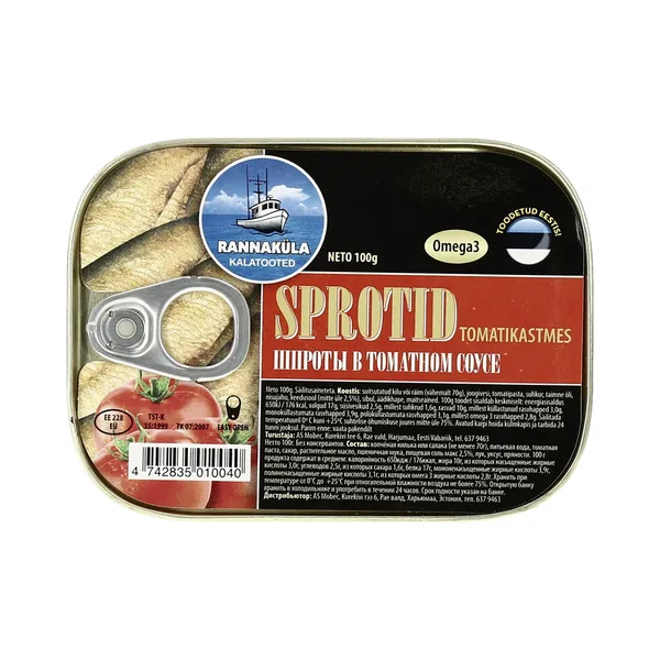 Sprotid tomatikastmes, RANNAKÜLA, 100 g