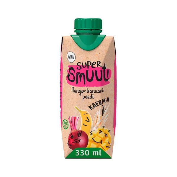 Supersmuuti mango-banaani-peedi, AURA, 330 ml