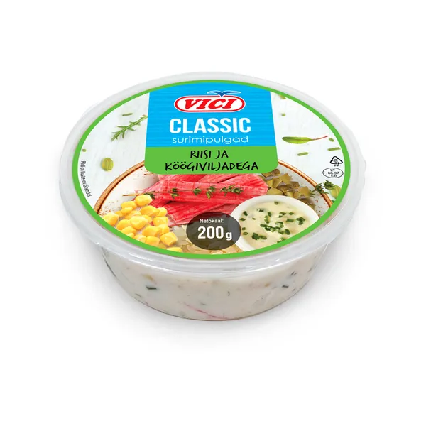 Surimi salat riisi ja köögiviljadega, VICI, 200 g