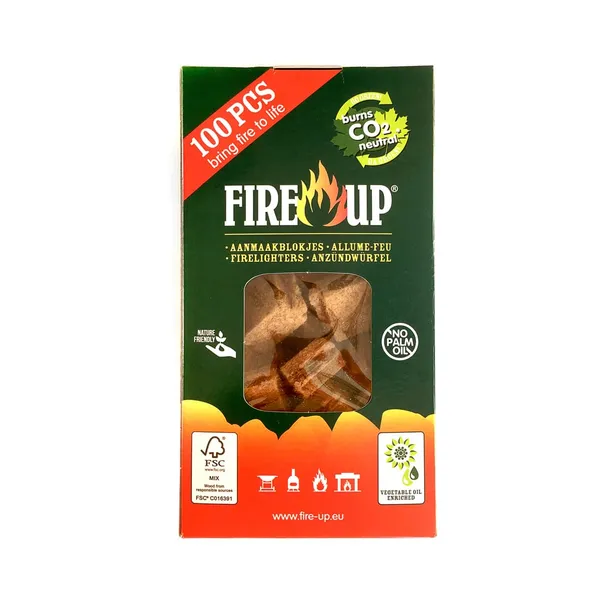 Süütekuubikud CO2 Neutral, FIRE-UP, 100 tk