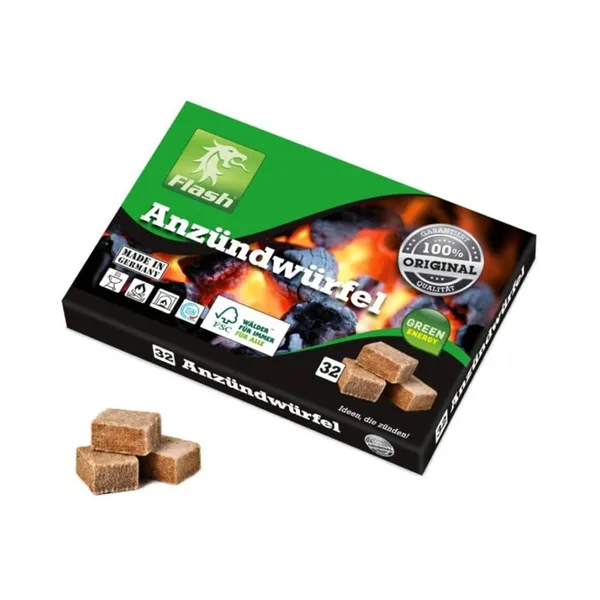 Süütekuubikud ökoloogilised vahaga, FLASH, 32 tk